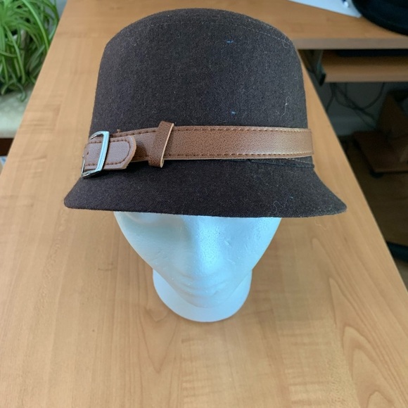 Hat fedora felt woman’s brown strap - Picture 2 of 5